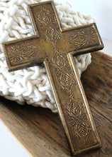 Load image into Gallery viewer, Brass imprinted cross

